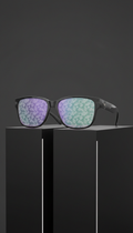 Lunettes détails holographiques violet stroboscopique